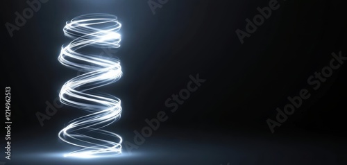 High-speed data streams represented as vibrant glowing light beams spiraling upward into a futuristic digital network