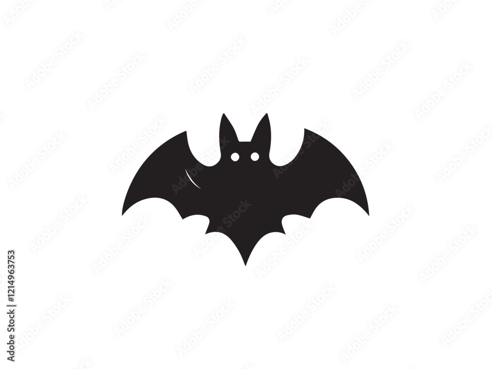 A black bat with outstretched wings on a white background. Vector illustration. Bat Silhouettes Vector Design. A black bat with outstretched wings on a white background. Vector illustration. Bat Silhouettes Vector Design.