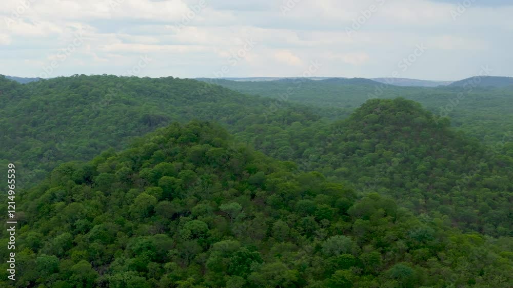 Cinematic drone clip of lush green hills in the African bush Cinematic drone clip of lush green hills in the African bush