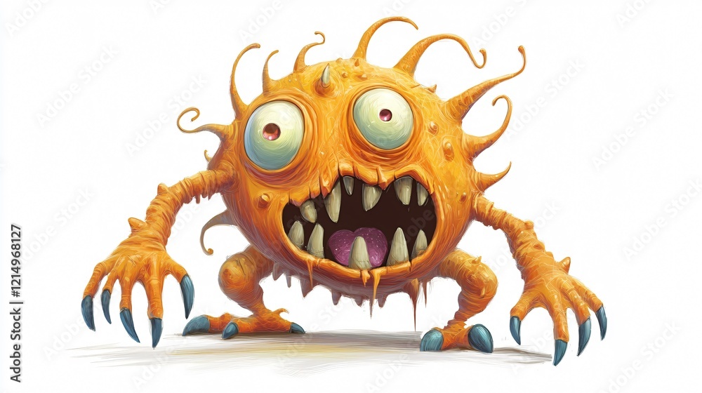 Funny and Cute Monster Character Vector Cartoon Illustration Funny and Cute Monster Character Vector Cartoon Illustration