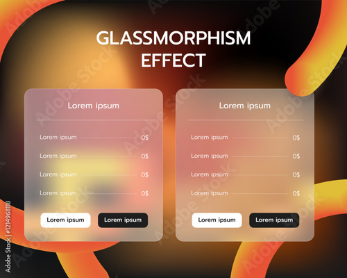 Glassmorphism Abstract Background Template with Abstract Doodle Curve Ideal for User Interfaces, Minimalist Web Design, Modern Infographics, Business Layouts, App Screens, Marketing, and Futuristic.