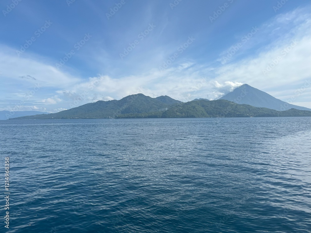 Open sea with beautiful mountain views Open sea with beautiful mountain views