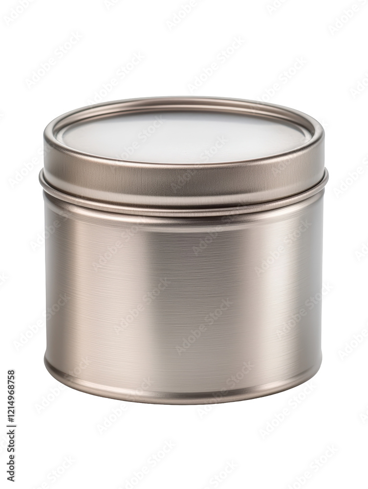 Isolated Silver Metal Jar with Lid Isolated Silver Metal Jar with Lid