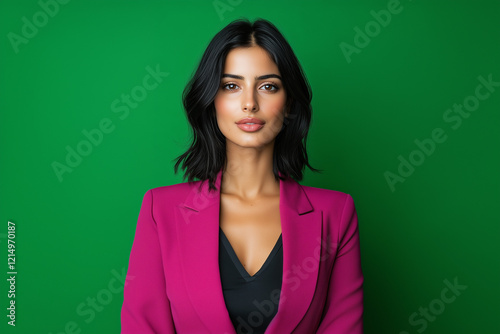 Portrait of a confident Indian business woman in a pink suit