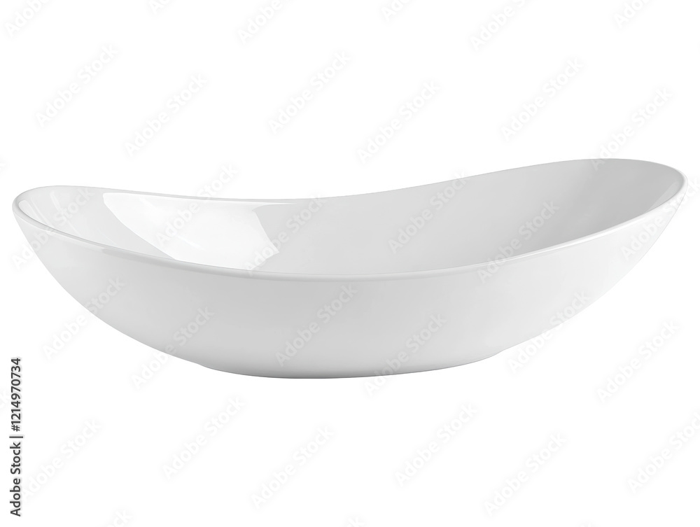 Isolated White Ceramic Oval Serving Bowl Isolated White Ceramic Oval Serving Bowl
