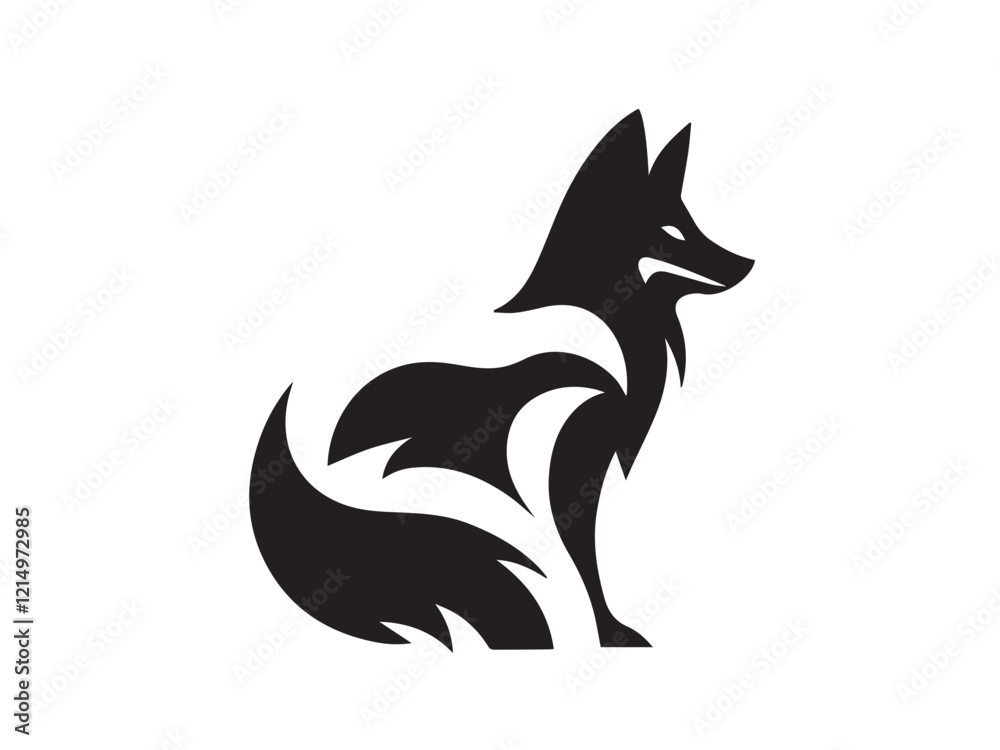 Fox vector design on white background. Fox silhouette illustration Fox logo icon. Fox vector design on white background. Fox silhouette illustration Fox logo icon.