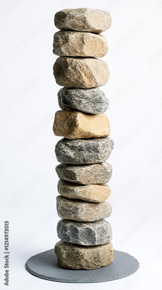 Stacked stones on a circular base Stacked stones on a circular base