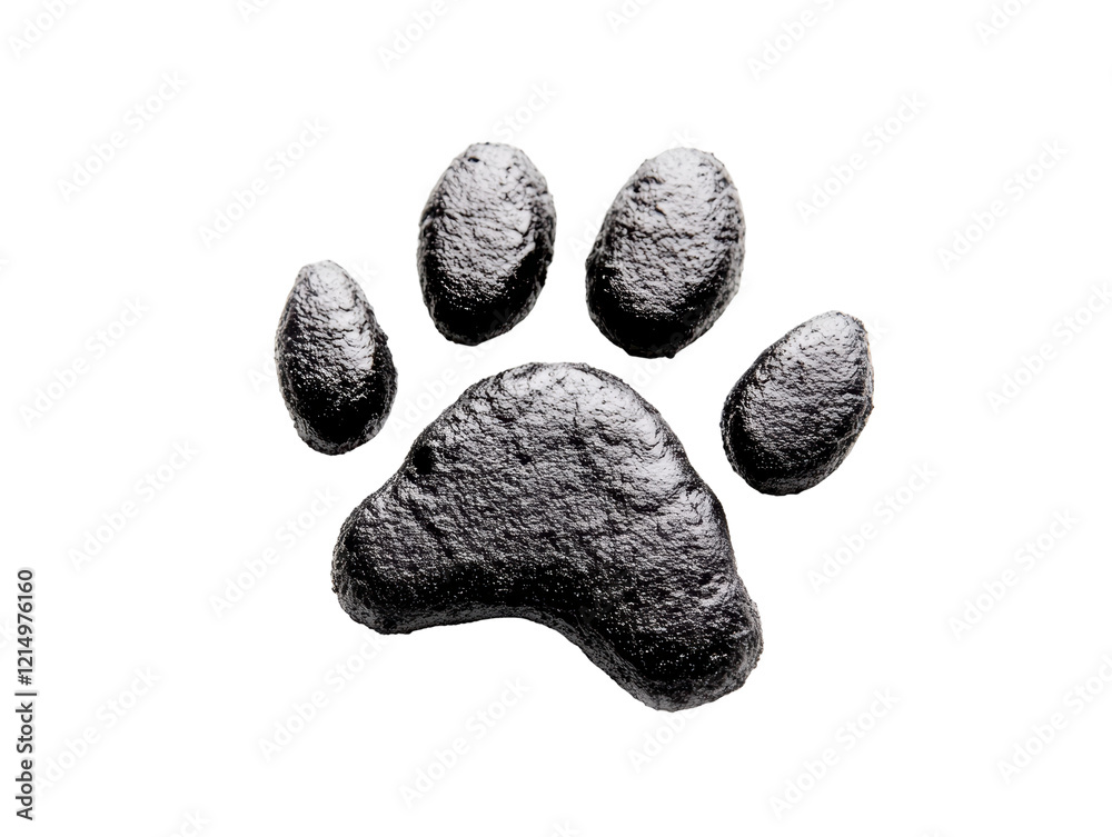 Fototapeta premium Isolated Black Paw Print Texture
