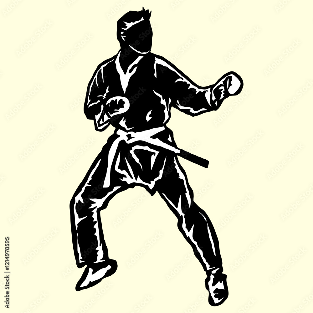 Fototapeta premium karate technique illustratrions logo icon