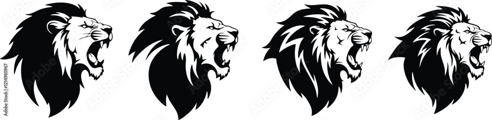 Fototapeta premium Set of Lion Roar