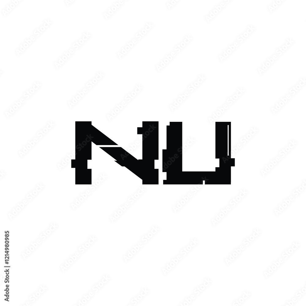 NU monogram logo design letter text name symbol monochrome logotype alphabet character simple logo NU monogram logo design letter text name symbol monochrome logotype alphabet character simple logo