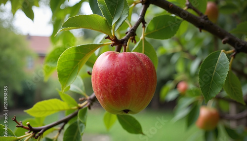 Fresh and Ripe Fruits Growing in a Lush Garden Setting