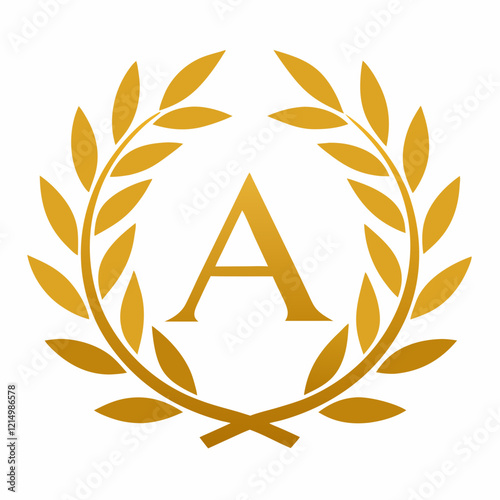 Luxury Laurel Wreath Logo Design in Gold