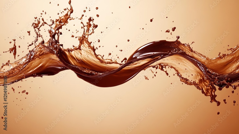 Liquid wave splash with droplets