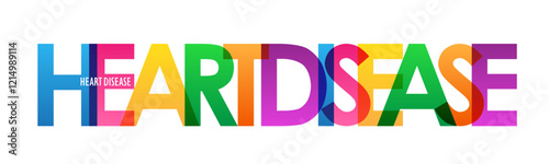 HEART DISEASE colorful vector typography banner