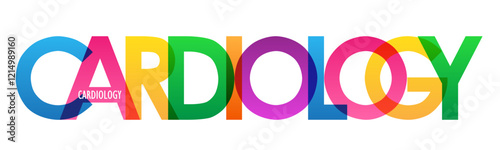 CARDIOLOGY colorful vector typography banner