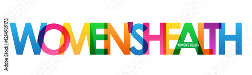 WOMEN'S HEALTH colorful vector typography banner