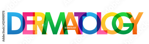 DERMATOLOGY colorful vector typography banner