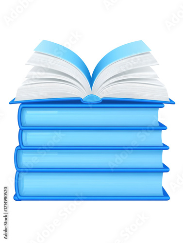 Isolated Stack of Blue Books