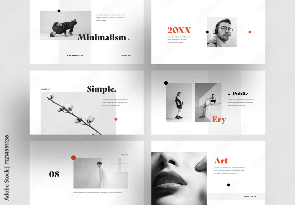 Aesthetic Presentation Layouts With Minimal Style plantilla de Stock ...