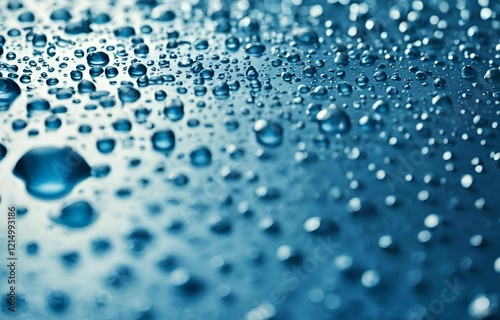 water drops on blue background
