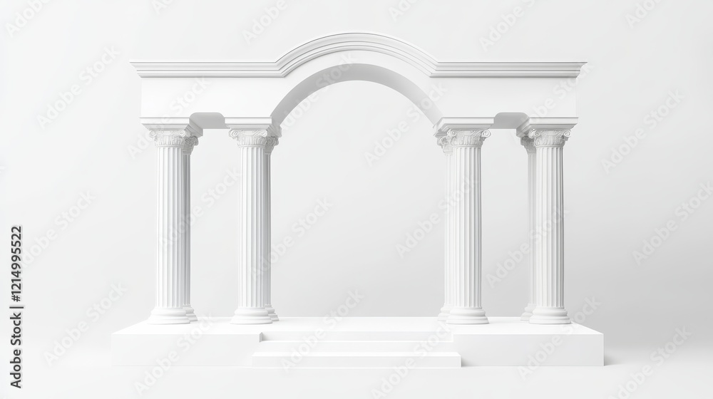 Fototapeta premium podium and arch on a white background