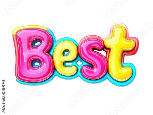 Isolated Colorful 'Best' Text