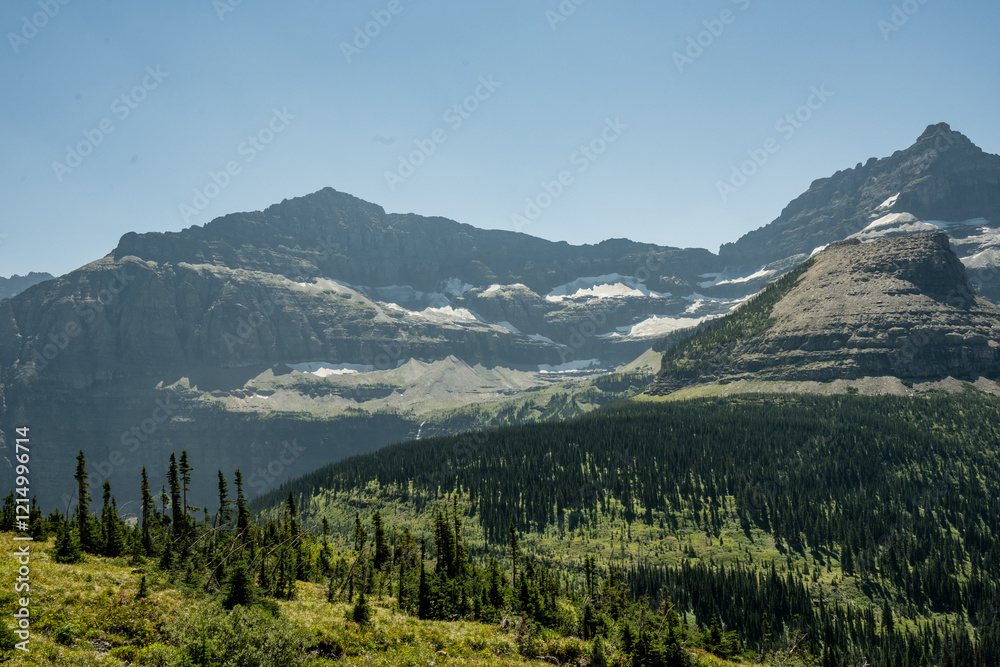 Thunderbirld Glacier Sits Above Brown Pass In Glacier Thunderbirld Glacier Sits Above Brown Pass In Glacier
