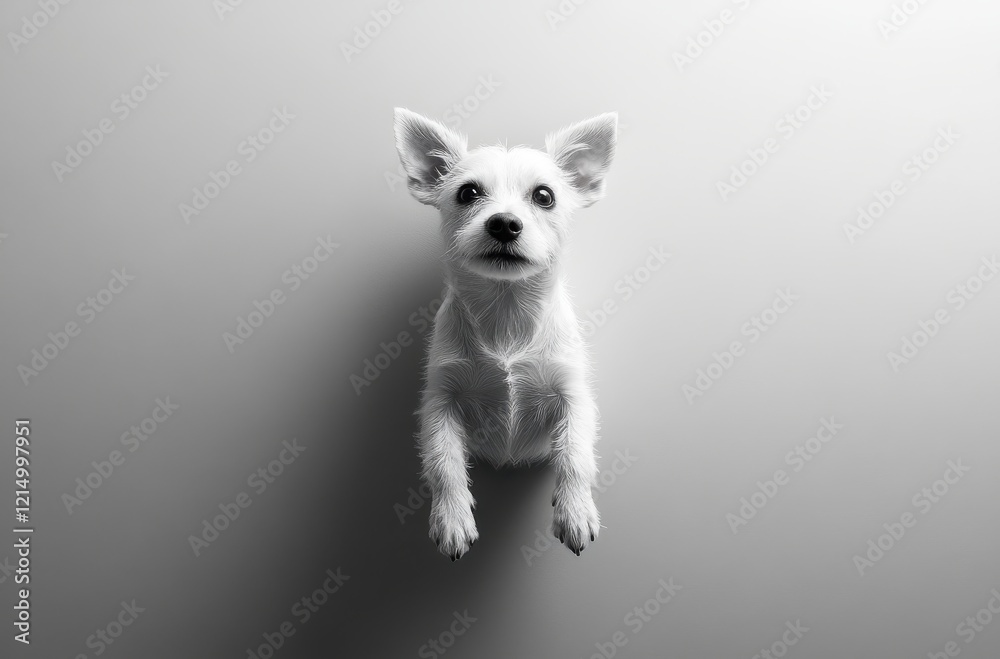 Adorable small white dog with large ears and expressive eyes against a soft light grey background, creating a charming and heartwarming visual appeal perfect for animal lovers and pet enthusiasts. Adorable small white dog with large ears and expressive eyes against a soft light grey background, creating a charming and heartwarming visual appeal perfect for animal lovers and pet enthusiasts.