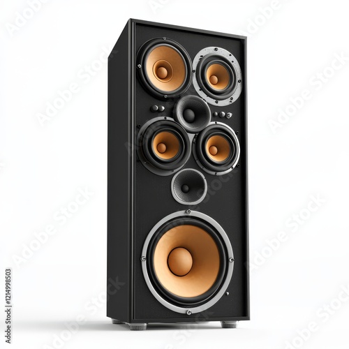 stack audio music speaker isolatedon a white background