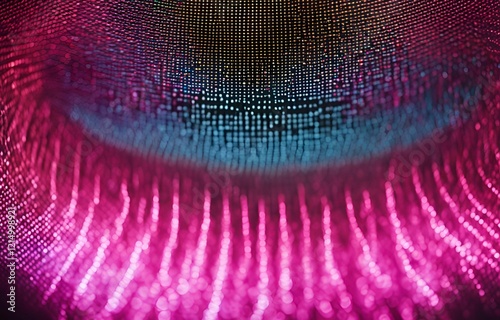 Intricate Abstract Eye Detail in Vibrant Pink and Teal