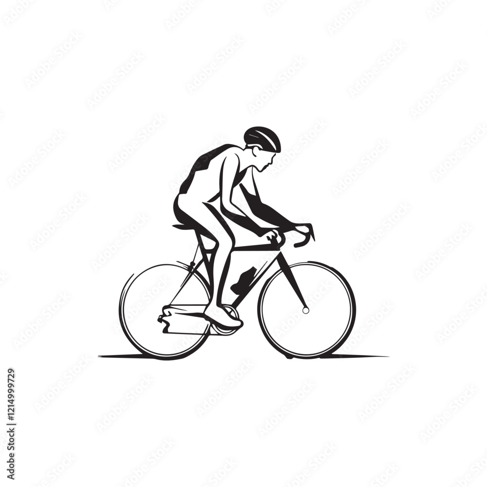 Naklejka premium silhouette of a person riding a bike
