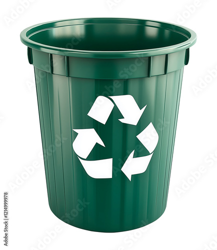 Green recycling bin designed for environmentally friendly disposal of materials on a white or transparent background, recycling bin png image