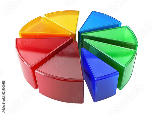 Isolated Colorful 3D Pie Chart Graph