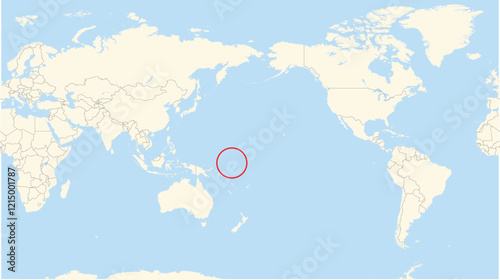 Location Map of the country Nauru in Australia. The country is highlighted with a red polygon. No labels at all.