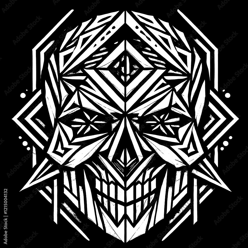 skulls geometric black and white skulls geometric black and white