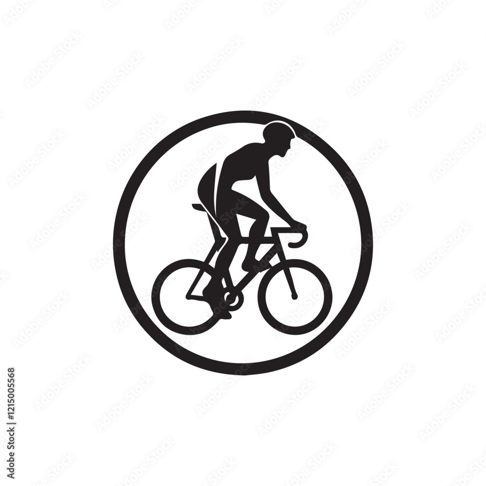 Fototapeta premium silhouette of a person riding a bike