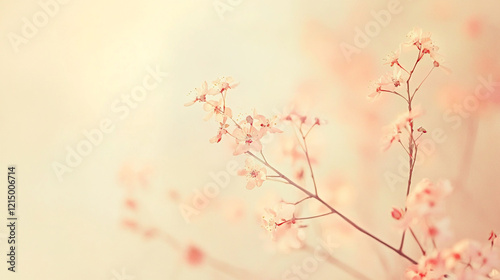 Wallpaper Mural Soft pink cherry blossom branch blooms in serene nature setting during springtime Torontodigital.ca