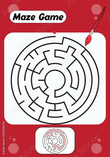 Kids riddle maze puzzle labyrinth vector illustration