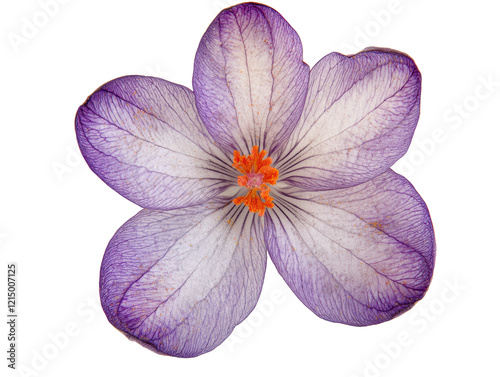 Isolated Purple Crocus Flower