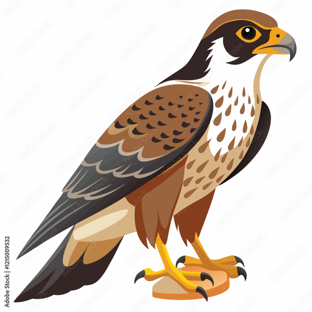 Fototapeta premium Photo of a Falcon with two legs flying isolated on a white background