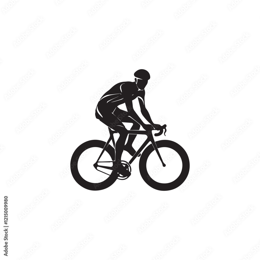 Naklejka premium silhouette of a person riding a bike
