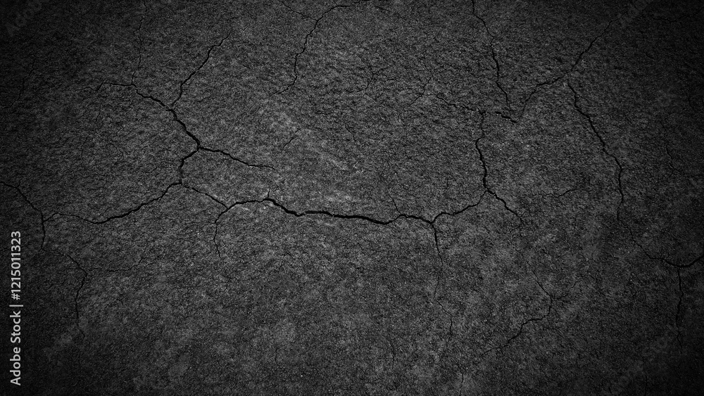 Obraz premium Textured Black Surface with Cracks and Imperfections in Detail