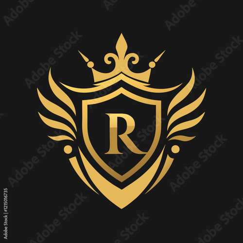 Regal Crest Logo: Ornate Shield for Luxury Brand photo