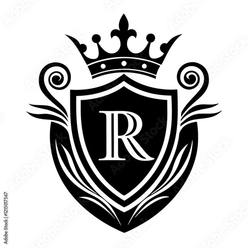 Regal Crest Logo: Ornate Shield for Luxury Brand photo