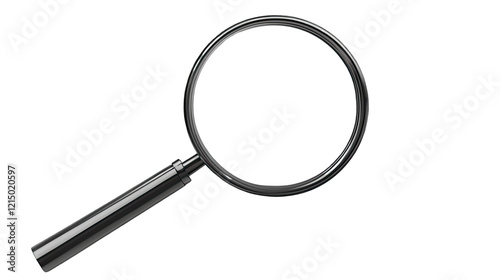 Magnifying Glass: A detailed close-up of a classic magnifying glass, showcasing its smooth, polished surface and the precise craftsmanship of its design. photo