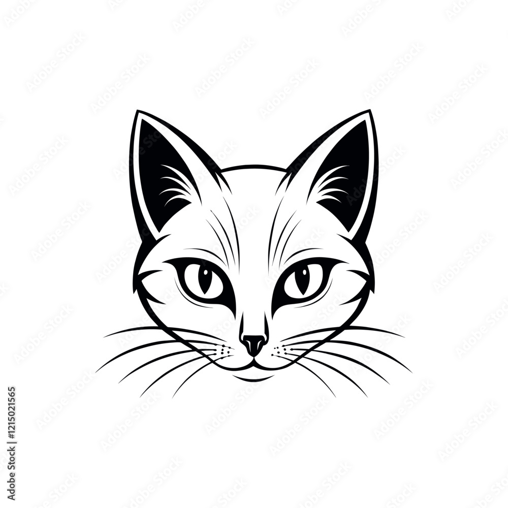 Fototapeta premium cat logo silhouette vector line art logo design