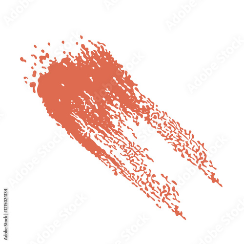 Grunge red blood splatter in flat design. Messy spray blob with splashing. Vector illustration isolated.
