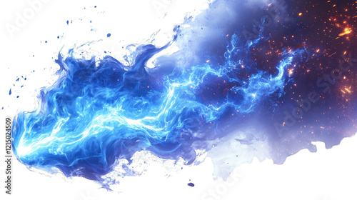Blue Flames: A mesmerizing abstract image featuring a dramatic burst of electric blue flames, capturing the raw energy and intensity of fire.