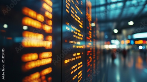 Airport flight status display board showing delayed flights with illuminated letters and updates
